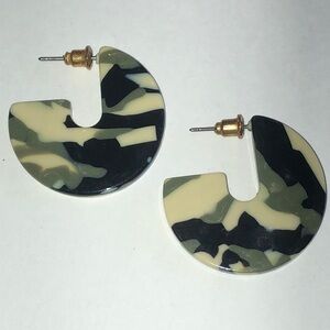 Camouflage Retro Boho Hoop Earrings